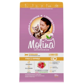 Корм для кошек Molina с уткой и курицей 1.5кг
