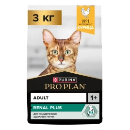 Сухой корм PRO PLAN Chicken для взрослых кошек, с высоким содержанием курицы, 3 кг