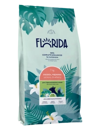 Сухой корм FLORIDA Sterilised 34 Salmon & Blueberry для стерилизованных кошек, с лососем и черникой, 7 кг