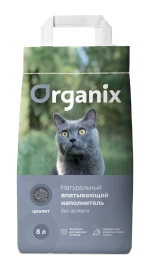 Наполнитель Organix для кошачьего туалета, впитывающий для кошачьего туалета, без аромата, 8 л