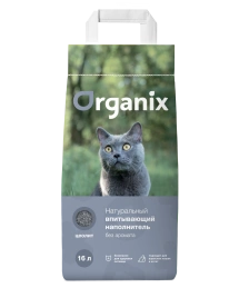 Наполнитель Organix для кошачьего туалета, впитывающий для кошачьего туалета, без аромата, 16 л