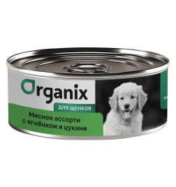 Влажный корм Organix Preventive Line Meat Assortment & Lamb для щенков Мясное ассорти, с ягнёнком и цукини, 100 г