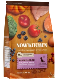 Сухой корм NOW'KITCHEN Fresh Large Puppy Turkey, Duck & Salmon для щенков крупных пород со свежей индейкой,уткой, с индейкой, уткой и лососем, 5,44 кг