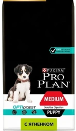 Сухой корм PRO PLAN Lamb для щенков средних пород с чувствительным пищеварением, с высоким содержанием ягненка, 18 кг