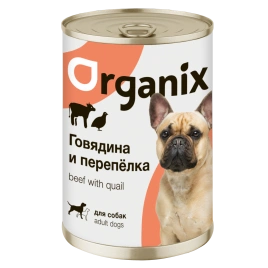 Влажный корм Organix Preventive Line Beef & Quail для собак, с говядиной и перепелкой, 410 г