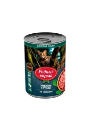 Влажный корм Родные корма Duck & Turkey для кошек, индейка с уткой по-уездному, 410 г