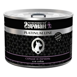 Влажный корм Четвероногий Гурман Platinum line Heart & Liver для собак, с сердцем и печенью в желе, 525 г