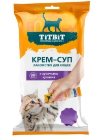 Влажный корм Titbit крем-суп Rabbit для кошек, с кусочками, с кроликом, 10 г