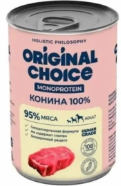 Влажный корм ORIGINAL CHOICE Monoprotein Adult Horse Meat для собак всех пород, с кониной, 340 г