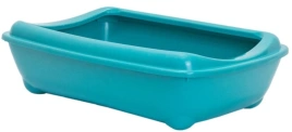 Туалет Homecat для кошек, с бортиком бирюзовый, 50 см х 38 см х 13 см