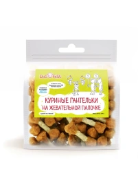 Лакомство Dog Fest куриные гантельки на жевательной палочке, 500 г