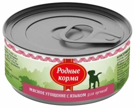 Влажный корм Родные корма Beef мясное угощение для щенков, с говядиной, 100 г