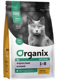 Сухой корм Organix Chicken & Vegetables для взрослых кошек, с курицей, фруктами и овощами, 400 г