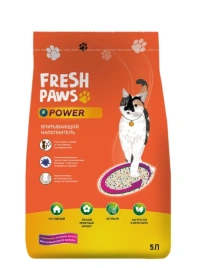 Наполнитель Fresh Paws Power для кошачьих туалетов, впитывающий минеральный, 5 л