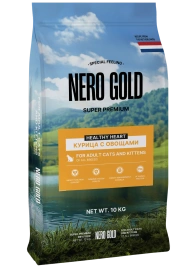 Сухой корм NERO GOLD Chicken & Vegetables для кошек и котят, с мясом курицы и овощами, 10 кг