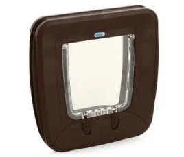 Дверца SAVIC Upgradable для кошек, пластиковая, коричневая, 28,5 см х 29,5 см