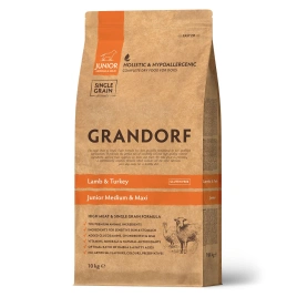 Сухой корм Grandorf Lamb & Turkey Junior для юниоров всех пород, 10 кг