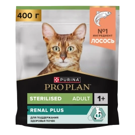 Сухой корм PRO PLAN Salmon для взрослых стерилизованных кошек и кастрированных котов, для поддержания органов чувств, с высоким содержанием лосося, 400 г