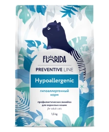 Сухой корм FLORIDA Hypoallergeniс для кошек при пищевой аллергии, 1,5 кг