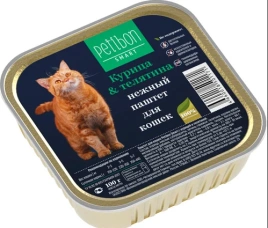 Влажный корм Petibon Smart Chicken & Veal для кошек, паштет, с курицей и телятиной, 100 г