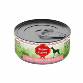 Влажный корм Родные корма Heart мясное угощение для собак, с сердцем, 100 г
