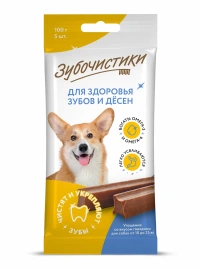 Лакомство Зубочистики жевательная косичка для собак крупных пород, 90 г