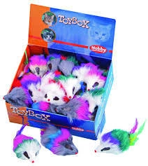 Игрушка NOBBY для кошек, с перьями, дисплей мышек, 36 шт, 7,5 см