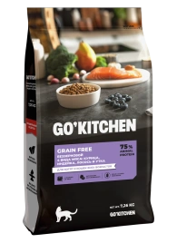 Сухой корм Go'Kitchen Chicken, Turkey, Salmon & Duck для котят и кошек всех возрастов, с курицей, с курицей, индейкой, лососем и уткой, 7,62 кг