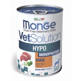 Диетический корм Monge VetSolution Dog Hypo Monoprotein DUCK для собак, для снижения реакции пищевой непереносимости с уткой, 400 г