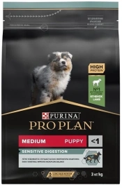 Сухой корм PRO PLAN Lamb для щенков средних пород с чувствительным пищеварением, с высоким содержанием ягненка, 3 кг