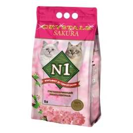 Наполнитель №1 Crystals Sakura для кошачьих туалетов, силикагелевый, 5 л