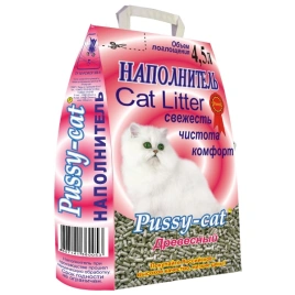 Наполнитель Pussy-Cat древесный для кошачьих туалетов, 4,5 л