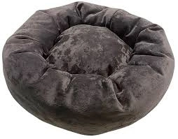 Лежак Homepet Plush для домашних животных, ватрушка графит, 62 см х 62 см х 17 см