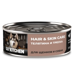 Влажный корм Go'Kitchen Veal & Cod для щенков и собак, с телятиной и треской, 100 г