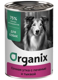 Влажный корм Organix Preventive Line Duck, Liver & Pumpkin для собак Сочная, с уткой, печенью и тыквой, 400 г