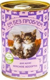 Влажный корм Ем Без Проблем Meat Assortment для котят, с мясным ассорти, 250 г