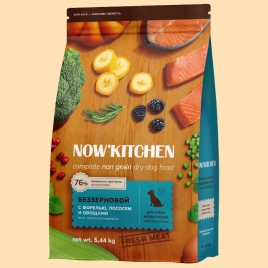 Сухой корм NOW'KITCHEN Fresh Small Adult Trout & Salmon для взрослых собак малых пород со свежей, с форелью и лососем, 5,44 кг