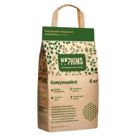 Наполнитель Napkins для кошачьего туалета, комкующийся, 12 л