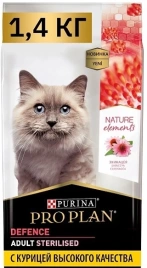 Сухой корм PRO PLAN Nature Elements Chicken для взрослых стерилизованных кошек и кастрированных котов, с высоким содержанием курицы, 1,4 кг