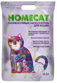 Наполнитель Homecat для кошачьих туалетов, Лаванда силикагелевый с ароматом лаванды, 12,5 л