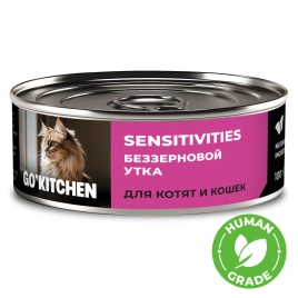 Влажный корм Go'Kitchen Duck для котят и кошек с чувствительным пищеварением, с уткой, 100 г