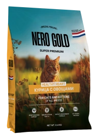 Сухой корм NERO GOLD Chicken & Vegetables для кошек и котят, с мясом курицы и овощами, 400 г
