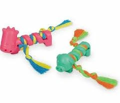 Игрушка NOBBY для собак, Звери С Веревкой набор, резина, 2 шт, 9 см