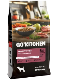 Сухой корм Go'Kitchen Duck для щенков и собак всех возрастов для чувствительного пищеварения, с уткой, 9,98 кг