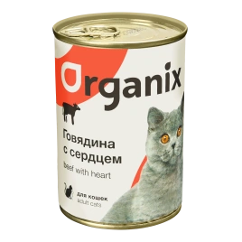 Влажный корм Organix Preventive Line Beef & Heart для кошек, с говядиной и сердцем, 410 г