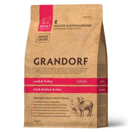 Сухой корм Grandorf Lamb & Turkey Med& Maxi для взрослых собак средних и крупных пород, 3 кг