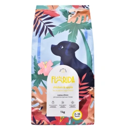 Сухой корм FLORIDA Maxi Junior Chicken & Apple для щенков крупных пород, с курицей и яблоком, 1 кг
