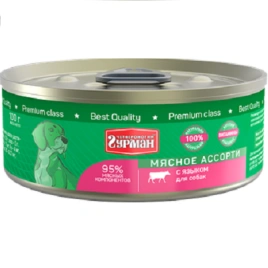 Влажный корм Четвероногий Гурман Meat Assortment для собак, мясное ассорти с языком, 100 г