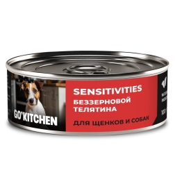 Влажный корм Go'Kitchen Veal для щенков и собак с чувствительным пищеварением, с телятиной, 100 г
