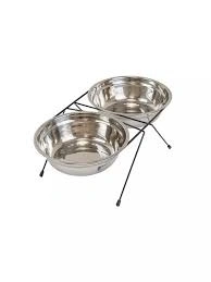 Миска Homepet для домашних животных, металлическая двойная на подставке, 2 шт, диаметр 24 см, 2 л